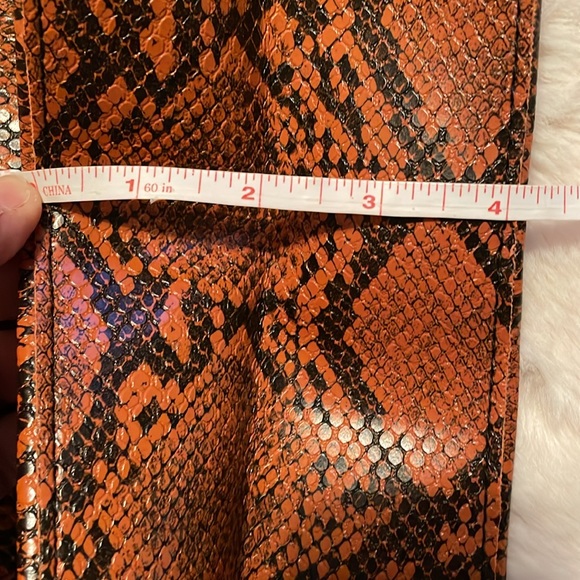 Brown and black vegan snake print tote bag NWOT - Picture 13 of 13